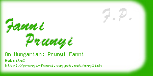 fanni prunyi business card